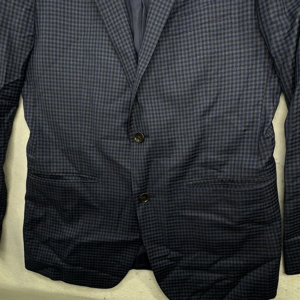Bonobos‎ Men's Slim Fit Guabello 100% Wool Blue Plaid Blazer 40r 2 Button Preppy